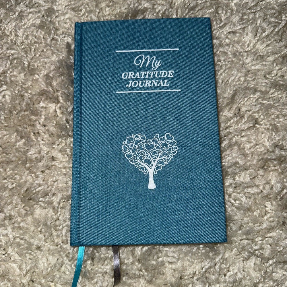 Teal Gratitude Journal with Heart Design